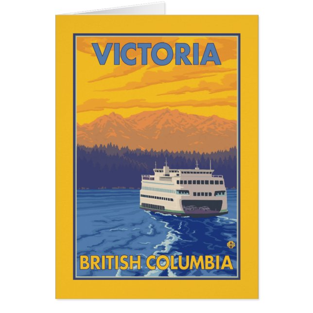 Ferry en Mountains - Victoria, BC Canada (Voorkant)