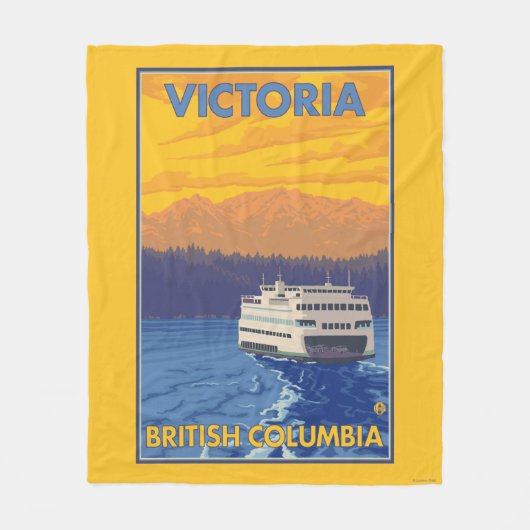 Ferry en Mountains - Victoria, BC Canada Fleece Deken (Voorkant)