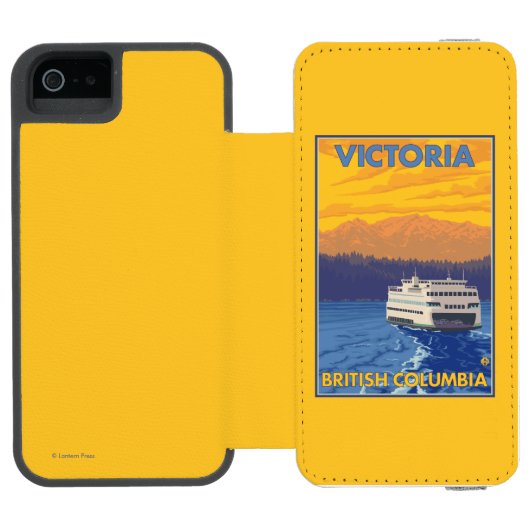 Ferry en Mountains - Victoria, BC Canada Incipio iPhone Portemonnee Hoesje (Agenda Open)