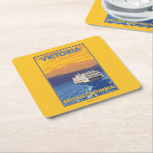 Ferry en Mountains - Victoria, BC Canada Kartonnen Onderzetters (Schuin)