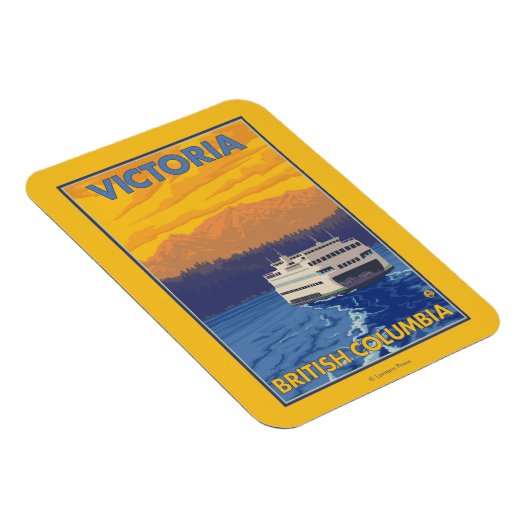 Ferry en Mountains - Victoria, BC Canada Magneet (Rechterzijde)
