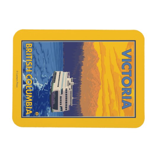 Ferry en Mountains - Victoria, BC Canada Magneet (Horizontaal)