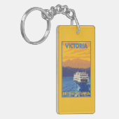 Ferry en Mountains - Victoria, BC Canada Sleutelhanger (Voorkant Links)