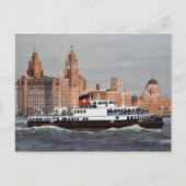 Ferry, kruis de Mersey. Briefkaart (Voorkant)
