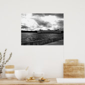 Ferry naar Seattle - zwart en wit Poster (Keuken)