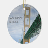 Ferry View Pictures of Mackinac Bridge Keramisch Ornament (Links)