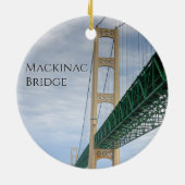 Ferry View Pictures of Mackinac Bridge Keramisch Ornament (Achterkant)