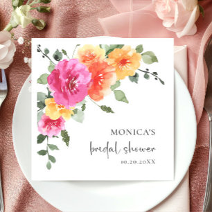 Ferstive Waterverf Bright Flowers Vrijgezellenfees Servet