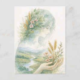 Fertility Goddess Day Watercolor Postcard Feestdagenkaart