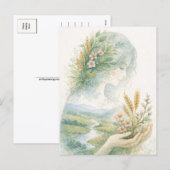 Fertility Goddess Day Watercolor Postcard Feestdagenkaart (Voorkant / Achterkant)