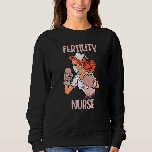 Fertility Nurse Boxing Gloves Fighter Trui (Voorkant)