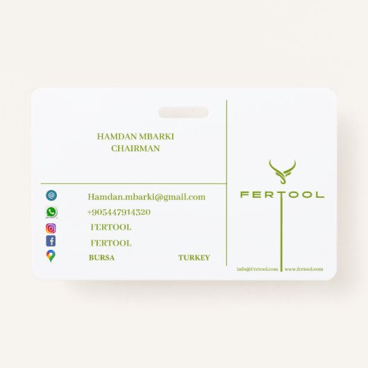 FERTOOL-Visitekaartje Badge (Achterkant)