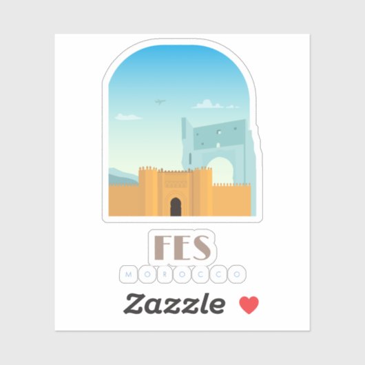 Fes city morocco Skyline Sticker (Vel)