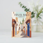 Fes el Bali Medina Marokko Briefkaart (Staand voorkant)