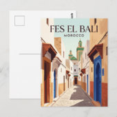 Fes el Bali Medina Marokko Briefkaart (Voorkant / Achterkant)