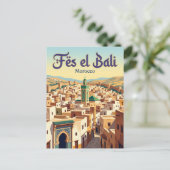Fes el Bali Medina Marokko Briefkaart (Staand voorkant)