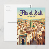 Fes el Bali Medina Marokko Briefkaart (Voorkant / Achterkant)