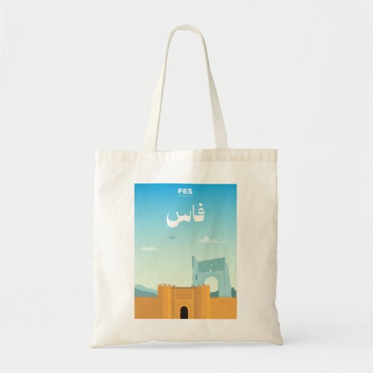 Fes Magic – Hand-Drawn Moroccan Tote Bag (Voorkant)