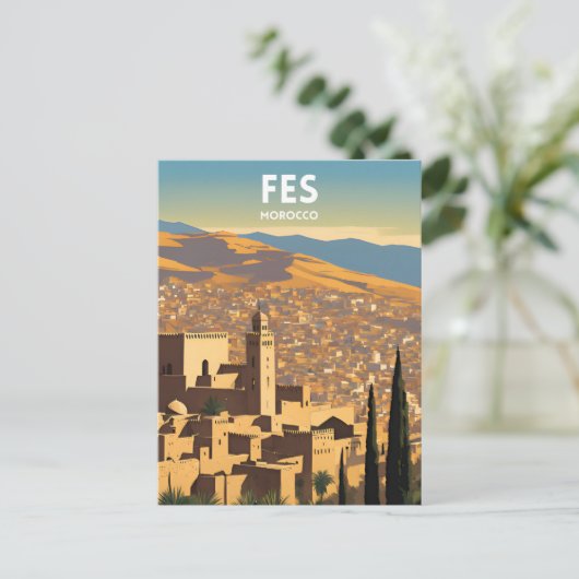 Fes Marokko Briefkaart (Staand voorkant)