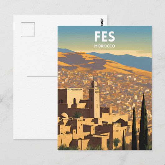 Fes Marokko Briefkaart (Voorkant / Achterkant)