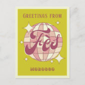 Fès Marokko vakantie retro groen Briefkaart (Voorkant)