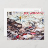 Fes tanneries, Marokko Briefkaart (Voorkant / Achterkant)