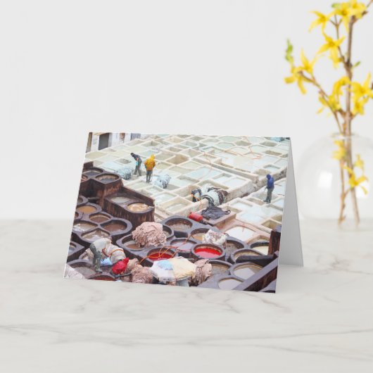 Fes tanneries, Marokko Kaart (Gele Bloem)