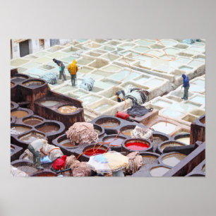 Fes tanneries, Marokko Poster