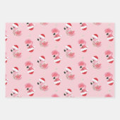 fesatief kerstroze flamingo betegeld patroon inpakpapier vel (Voorkant)