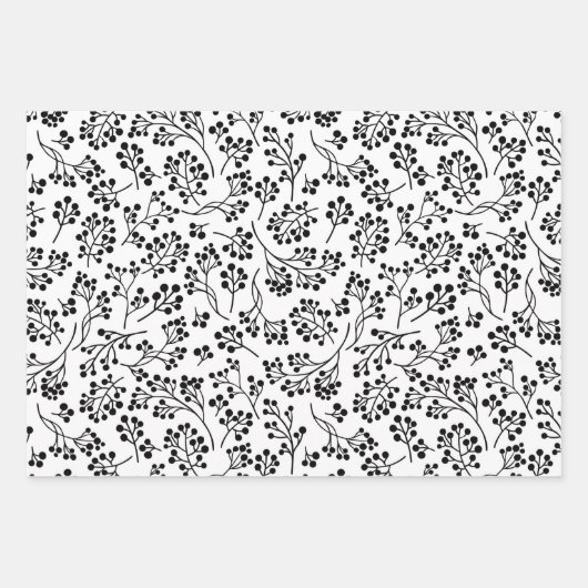 Fesesie zwarte witte kerst inpakpapier vel (Voorkant 3)