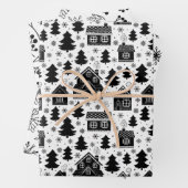 Fesesie zwarte witte kerst inpakpapier vel (In situ)