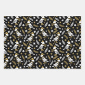 Fesestisch kerstgoud zwart wit inpakpapier vel (Voorkant 3)