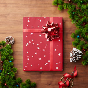 Fesestische donkerrode witte kerstlichten schattig cadeaupapier