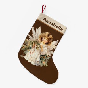 Fesiive Christmas waterverf Angel Voeg naam toe Kleine Kerstsok