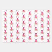 fesisch roze met kerst betegeld patroon inpakpapier vel (Voorkant 3)