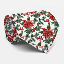 Fessitief kerstpunsettielpatroon met titratie hals stropdas