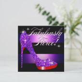 Fessly Fierce Glittery Stiletto Stripe paars Kaart (Staand voorkant)