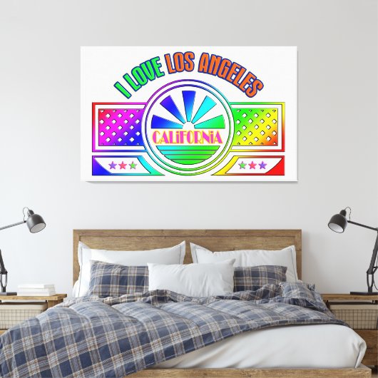 "Fest Los Angeles" Canvas Print (Insitu (Slaapkamer))