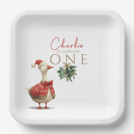 Fest Winter Birthday One Silly Christmas Goose  Papieren Bordje