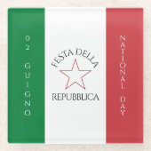 Festa della Repubblica Nationale Dag van Italië Vl Glazen Onderzetter (Voorkant)