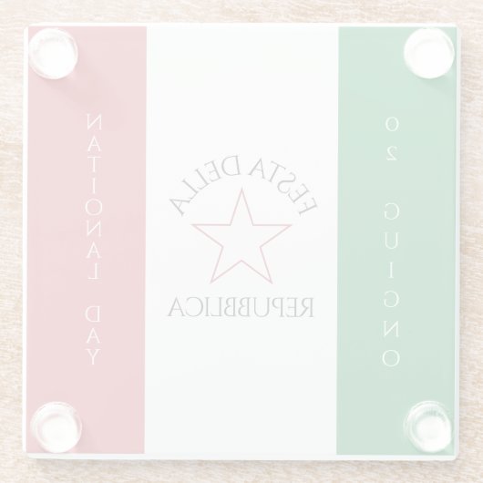 Festa della Repubblica Nationale Dag van Italië Vl Glazen Onderzetter (Achterkant)