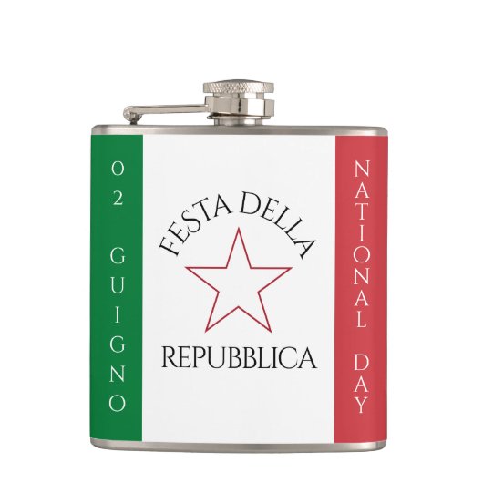 Festa della Repubblica Nationale Dag van Italië Vl Heupfles (Voorkant)