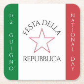Festa della Repubblica Nationale Dag van Italië Vl Kartonnen Onderzetters (Voorkant)