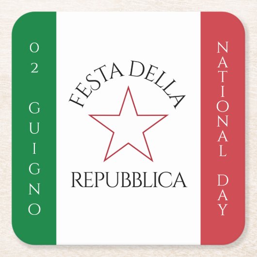 Festa della Repubblica Nationale Dag van Italië Vl Kartonnen Onderzetters (Voorkant)