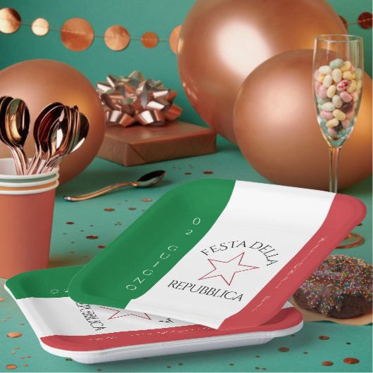 Festa della Repubblica Nationale Dag van Italië Vl Papieren Bordje (Multi)