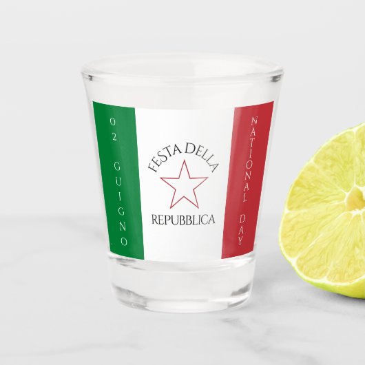 Festa della Repubblica Nationale Dag van Italië Vl Shot Glas (Voorkant)