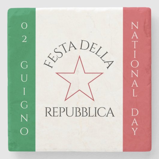 Festa della Repubblica Nationale Dag van Italië Vl Stenen Onderzetter (Voorkant)