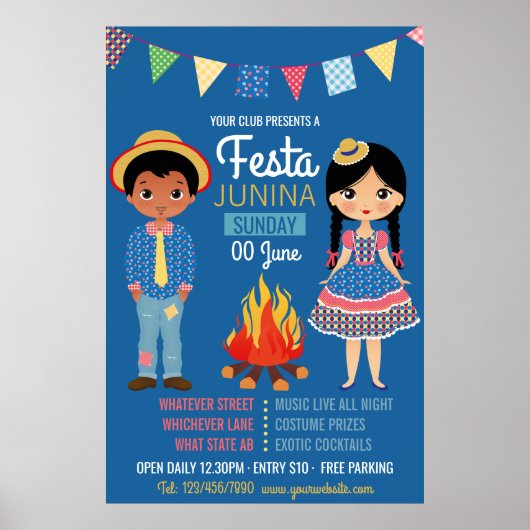 Festa Junina Corporate/Club Party Advertisement Poster (Voorkant)