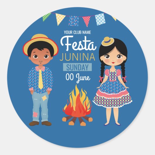 Festa Junina Corporate/Club Party Ronde Sticker (Voorkant)