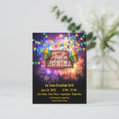 Festa Junina Fireworks Briefkaart (Staand voorkant)